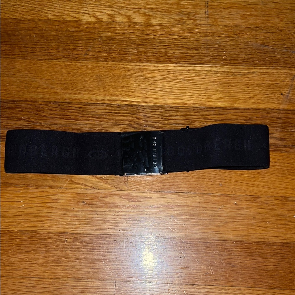 Goldbergh Black Elastic Belt with Branded Metal Buckle